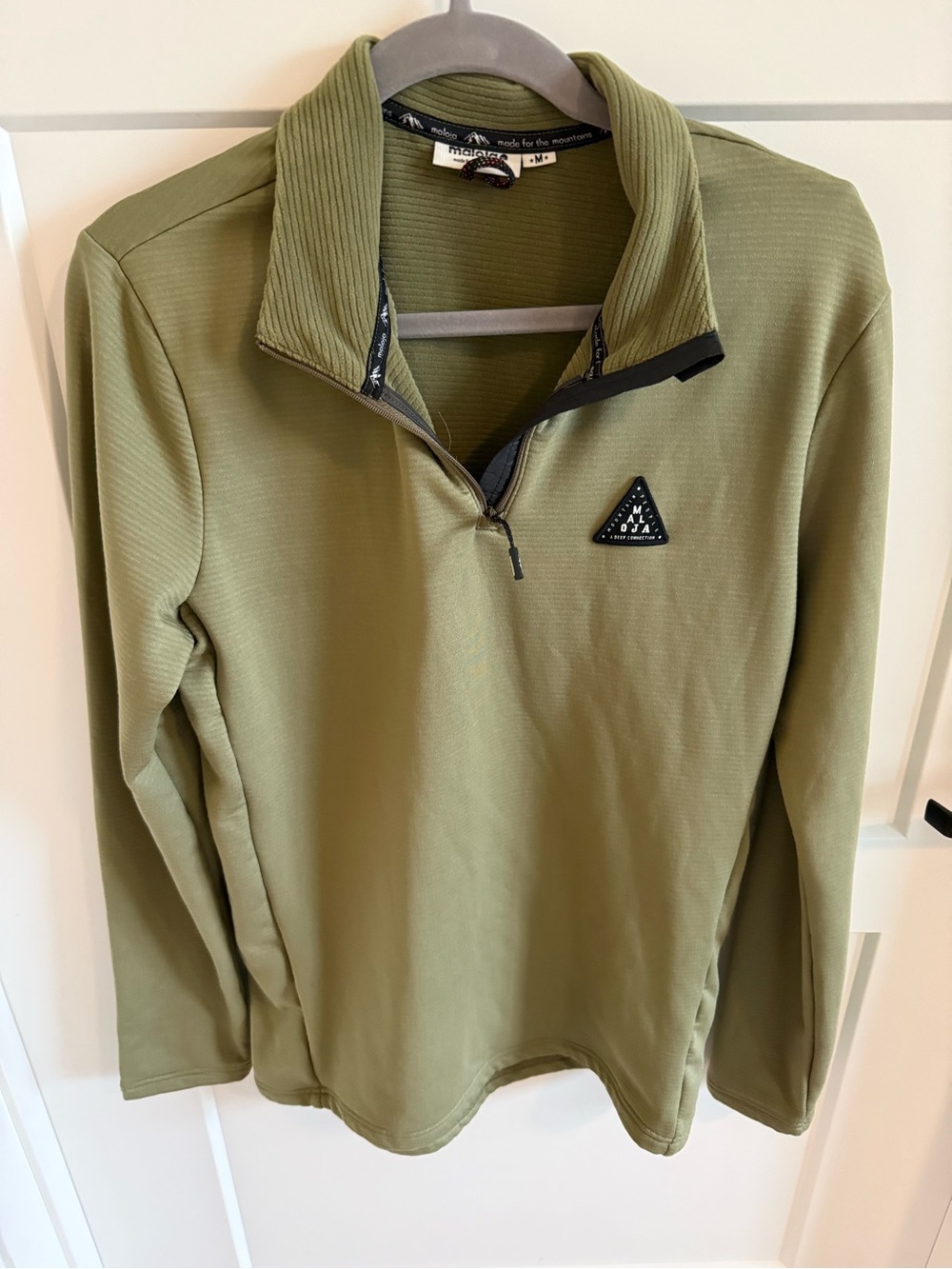 Maloja CesarM. Men’s Olive Quarter Zip Performance Pullover Sz M Mountain Trail